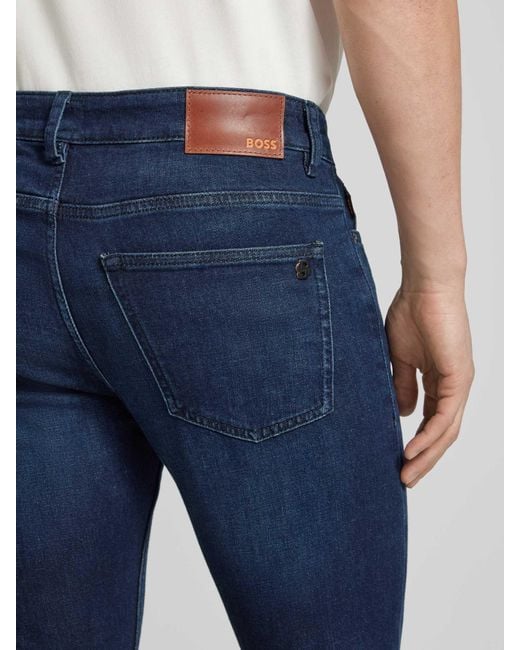Boss Slim Fit Jeans mit Label-Detail Modell 'DELAWARE' in Blue für Herren