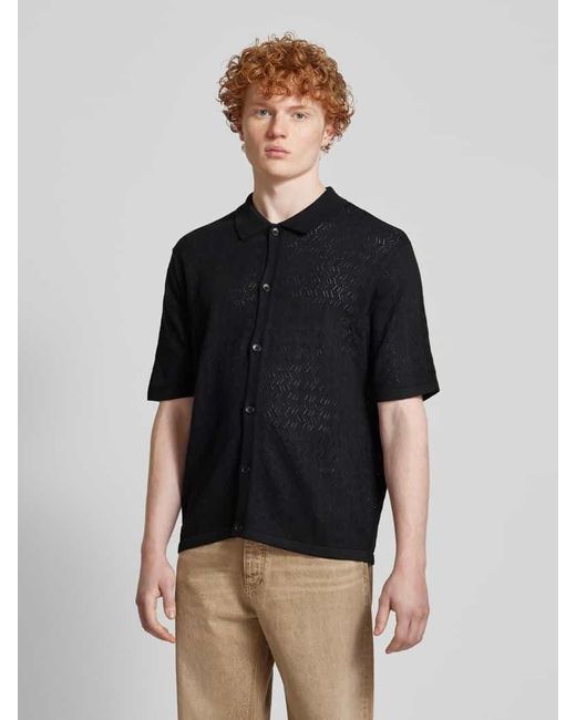 Jack & Jones Regular Fit Freizeithemd mit Polokragen Modell 'TYLER' in Black für Herren