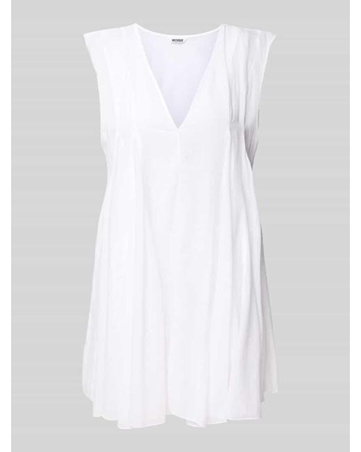 Weekday White Minikleid Mit V-Ausschnitt Modell 'Nicki'