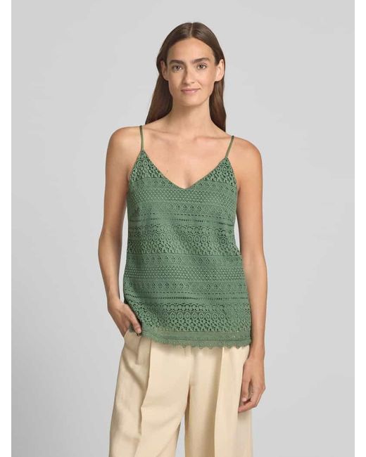 Vero Moda Green Relaxed Fit Trägertop aus Baumwoll-Mix Modell 'HONEY'