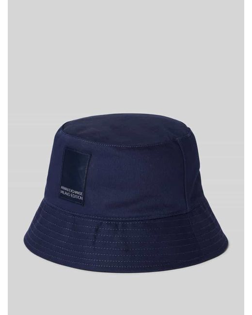 Armani Exchange Bucket Hat mit Label-Badge in Blue für Herren