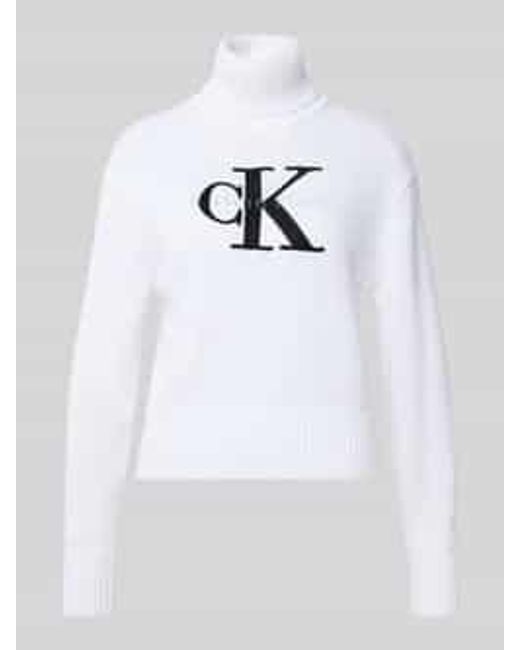 Calvin Klein Gebreide Coltrui, Model 'Chenille' in het White