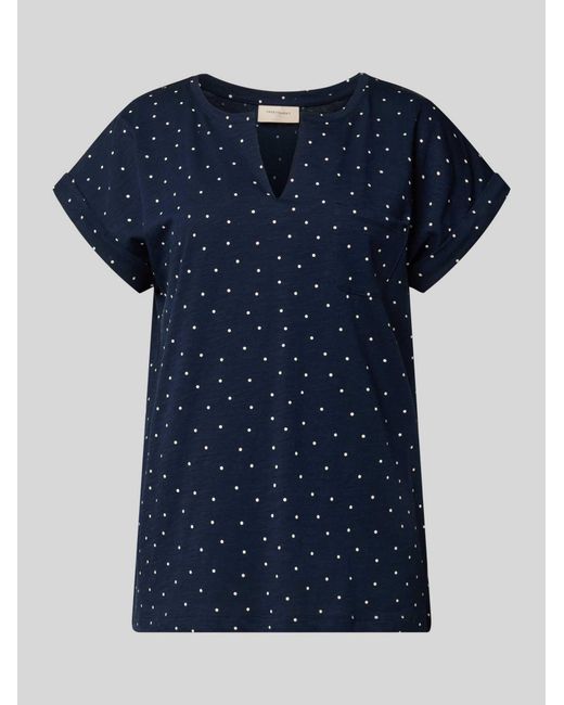 Freequent T-Shirt Met Borstzak Model 'Viva' in het Blue