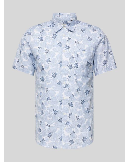 Blend Slim Fit Freizeithemd mit Allover-Print in Blue für Herren
