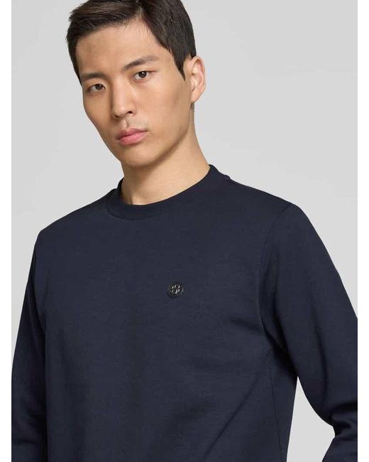 Boss Sweatshirt mit Label-Badge Modell 'Sharpe' in Blue für Herren