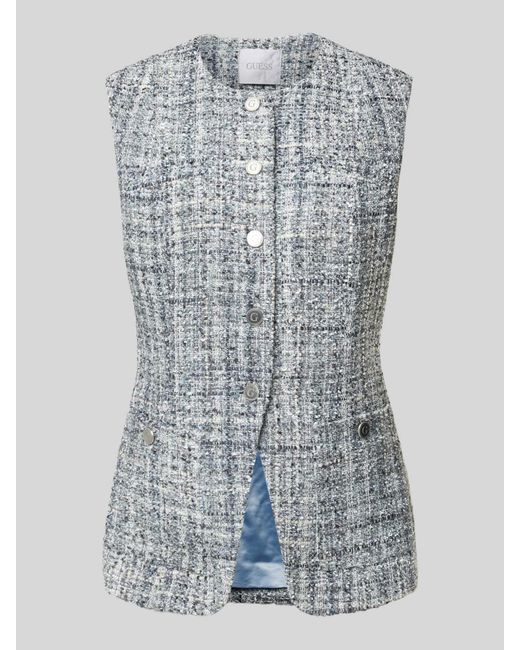 Guess Gilet Met Structuurmotief in het Blue