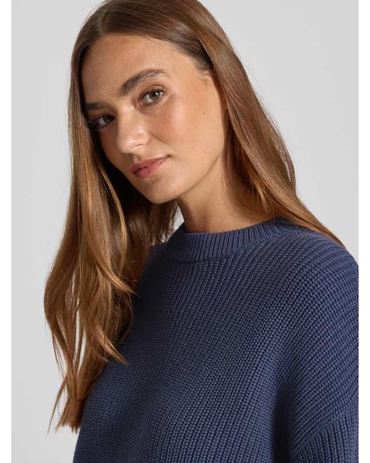 Jake*s Blue Oversized Strickpullover mit gerippten Abschlüssen