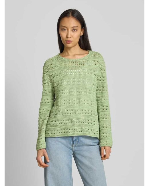Tom Tailor Green Regular Fit Strickpullover aus reiner Baumwolle