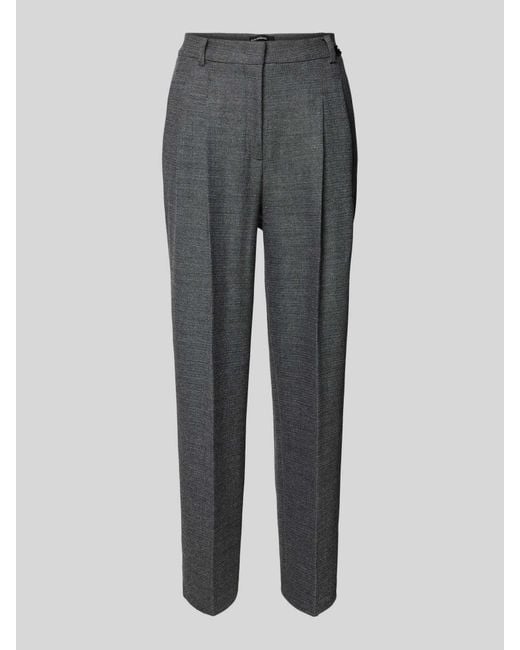 Cambio Regular Fit Stoffen Broek Met Bandplooien, Model 'Emilie' in het Gray