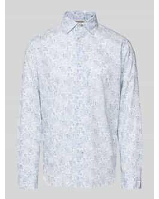 FIL NOIR Regular Fit Zakelijk Overhemd Met Kentkraag in het Blue voor heren