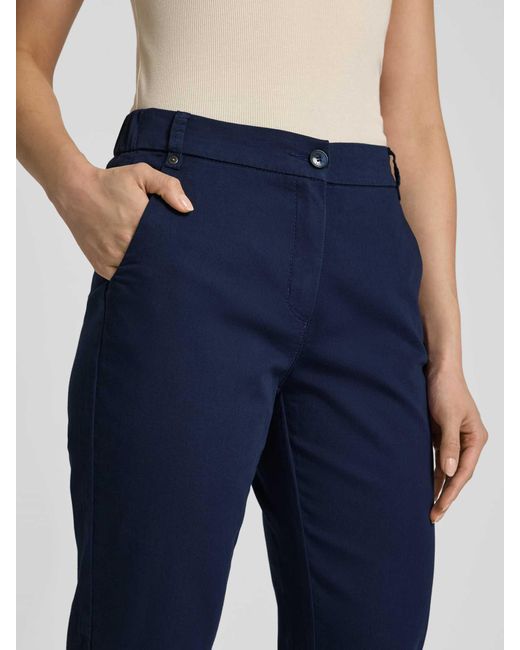 Toni Regular Fit Chino Met Verkort Model in het Blue
