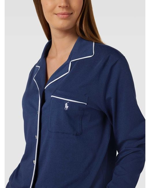 Polo Ralph Lauren Blue Pyjama mit Label-Stitching