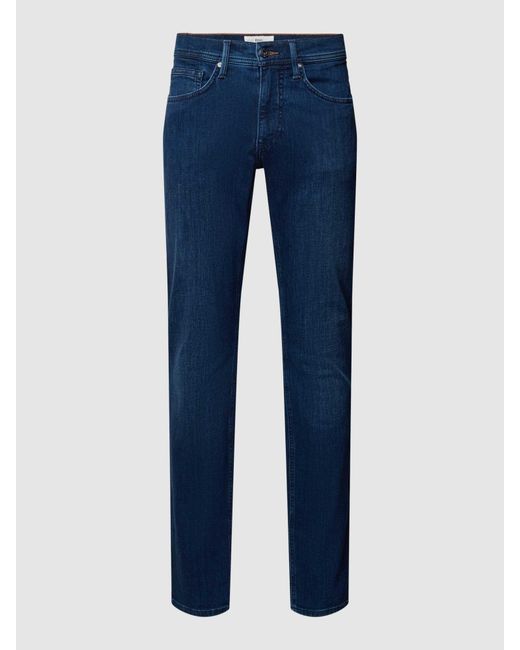 Brax Slim Fit Jeans mit Kontrastnähten Modell 'Chris' in Blue für Herren