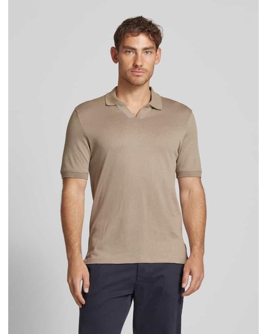 Cinque Regular Fit Poloshirt mit V-Ausschnitt Modell 'Bolo' in Natural für Herren