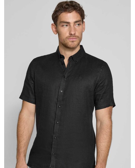 Casual Friday Slim Fit Vrijetijdsoverhemd Met Button-downkraag in het Black voor heren