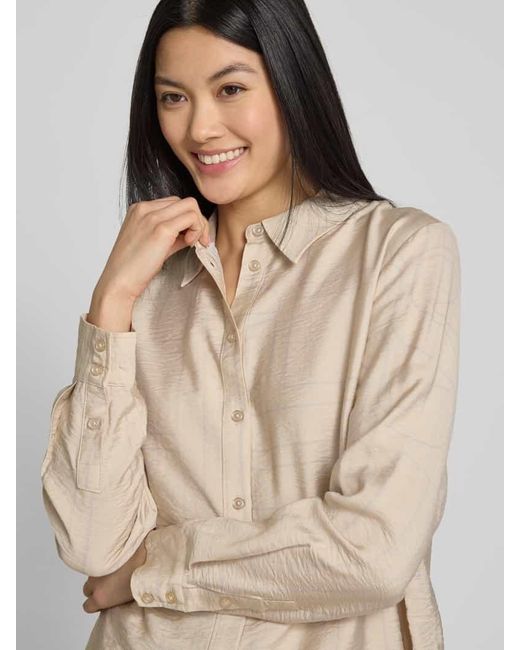 My Essential Wardrobe Natural Regular Fit Hemdbluse in Crinkle-Optik Modell 'Kelly'