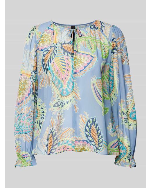Marc Cain Blue Bluse mit Allover-Print