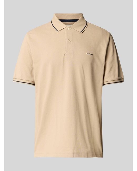 Gant Poloshirt Met Labelstitching in het Natural voor heren