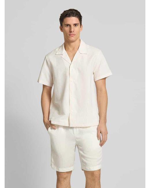 Boss Regular Fit Freizeithemd mit 1/2-Arm Modell 'Velvetfish' in Natural für Herren