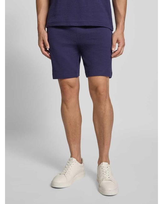 HUGO Regular Fit Sweatshorts aus Baumwoll-Mix Modell 'AUSTIN SHORTS' in Blue für Herren