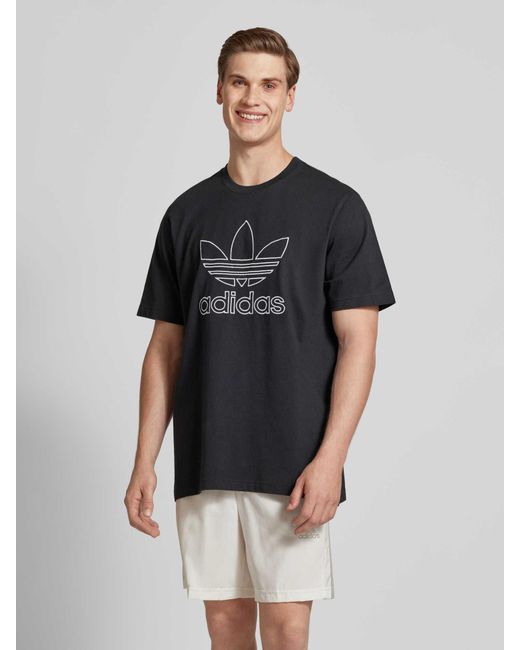 Adidas Originals T-Shirt mit Label-Print in Black für Herren