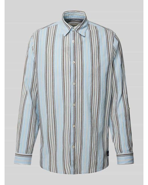 Scotch & Soda Regular Fit Freizeithemd in Crinkle-Optik in Blue für Herren