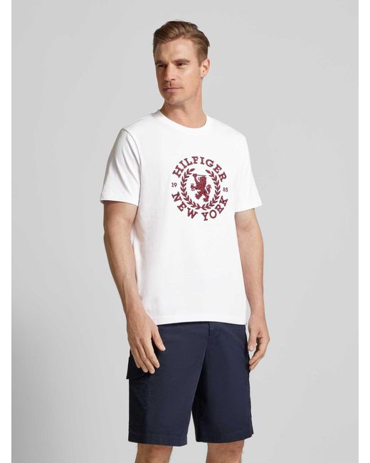 Tommy Hilfiger T-Shirt mit Label-Stitching in White für Herren