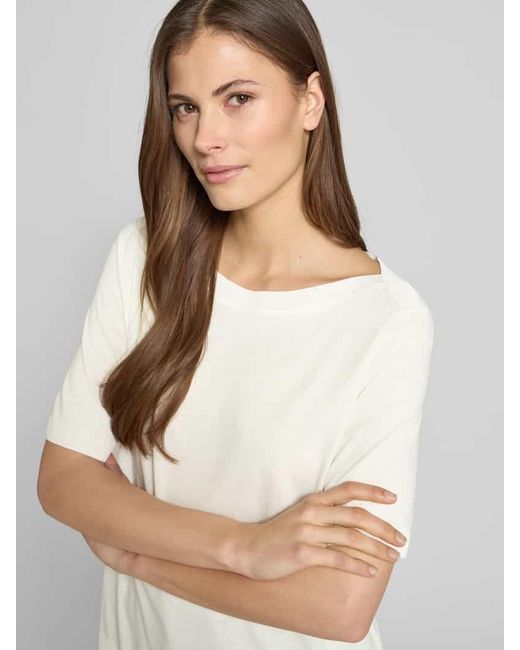 Marc O' Polo White Regular Fit T-Shirt aus Lyocell-Baumwoll-Mix