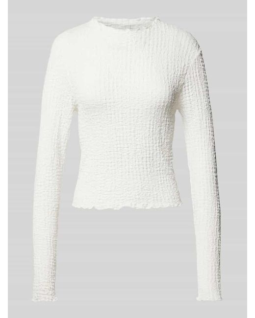 ONLY White Slim Fit Langarmshirt