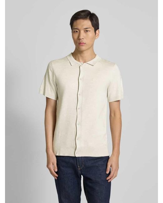 Lindbergh Slim Fit Freizeithemd mit Logo-Stitching Modell 'Ecovero' in Natural für Herren
