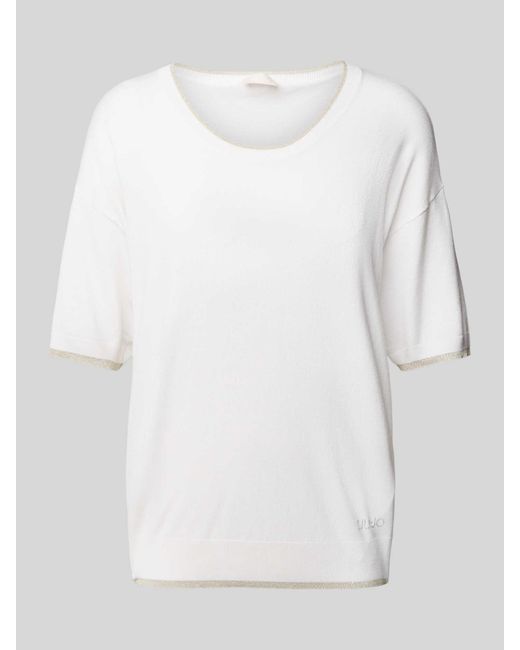 Liu Jo Gebreide Pullover Met Ronde Hals in het White