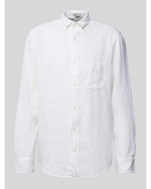 Gant Regular Fit Linnen Overhemd Met Borstzak in het White voor heren
