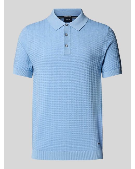 Joop! Regular Fit Poloshirt Met Structuurmotief in het Blue voor heren
