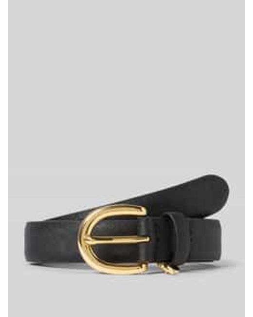 Ralph Lauren Leren Riem Met Doornsluiting, Model 'Charm' in het Black