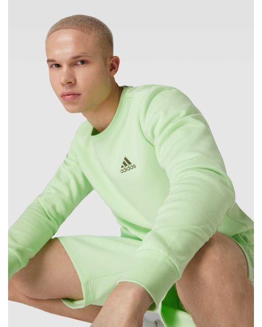 Adidas Sweatshirt Met Labelprint En Ronde Hals in het Green voor heren