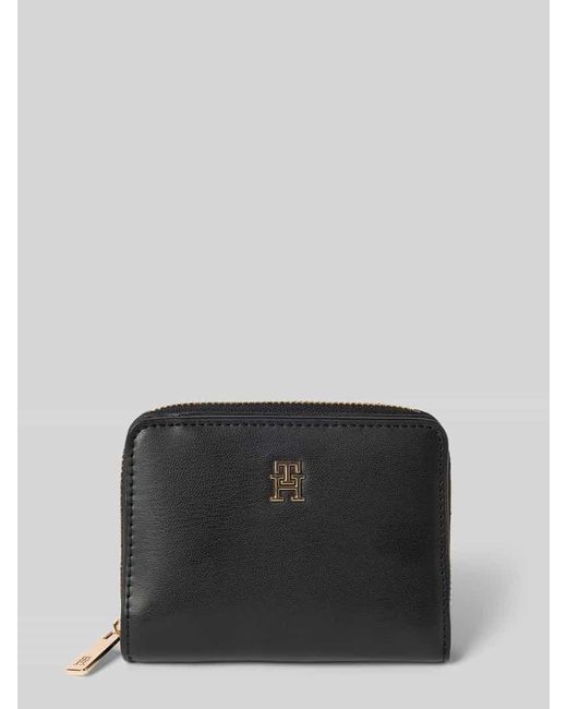 Tommy Hilfiger Black Portemonnaie mit Logo-Applikation