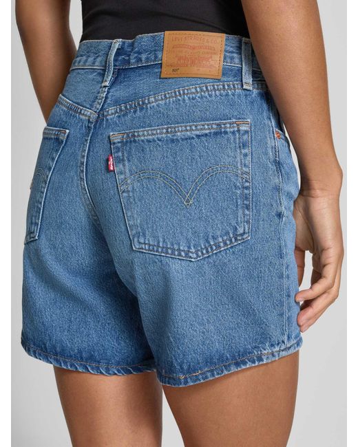 Levi's Korte Jeans Met Steekzakken, Model '501 Rolled Short' in het Blue