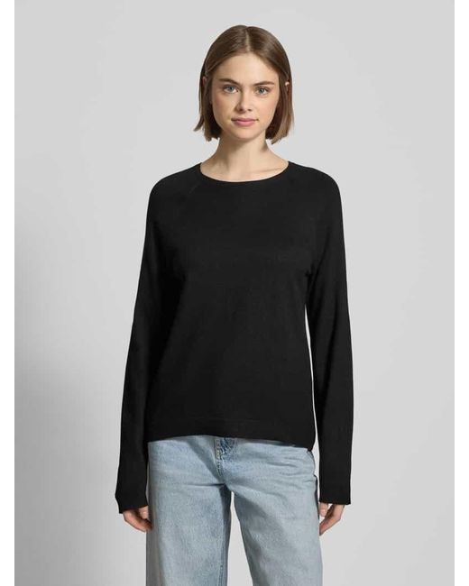 Pieces Black Regular Fit Strickpullover Mit Überschnittenen Schultern Modell 'Bree'