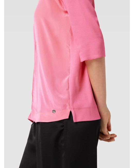 Marc Cain T-shirt Met V-hals in het Pink