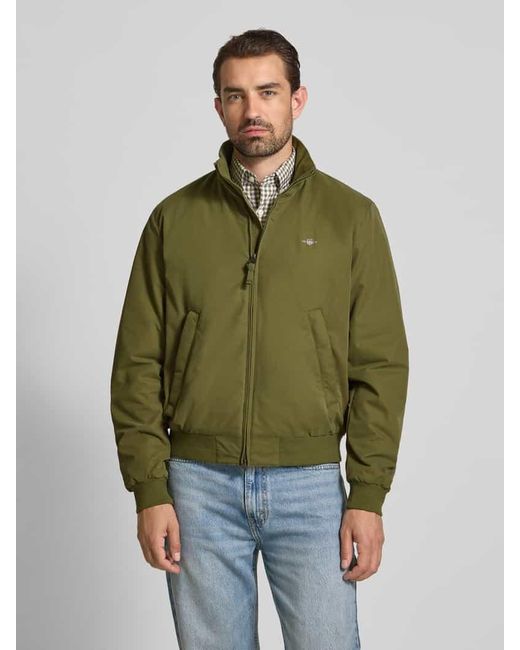 Gant Jacke mit Stehkragen und Label-Stitching in Green für Herren