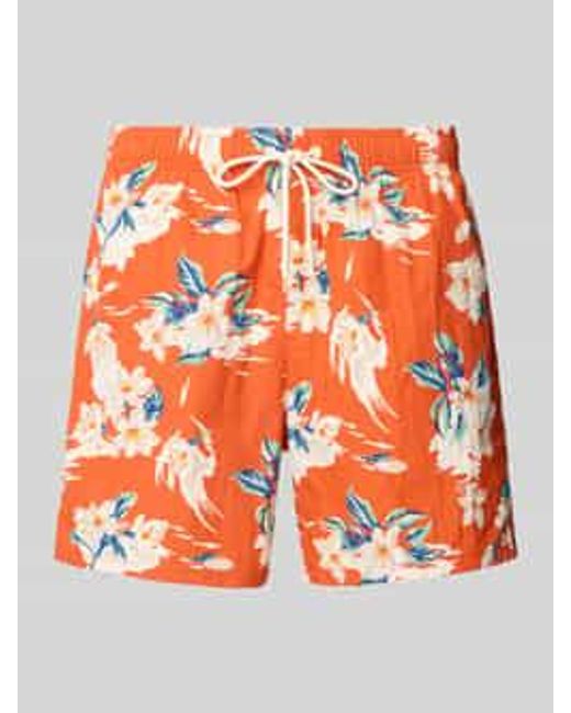 Tommy Hilfiger Zwembroek Met All-over Motief in het Orange voor heren