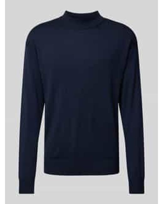 Scotch & Soda Gebreide Pullover Met Opstaande Kraag, Model 'Core' in het Blue voor heren