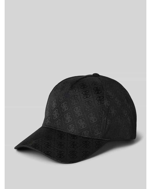 Guess Black Cap mit Allover-Logo-Muster Modell 'AVIANA'