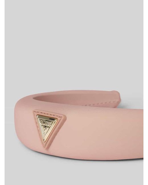 Guess White Haarreif mit Label-Applikation