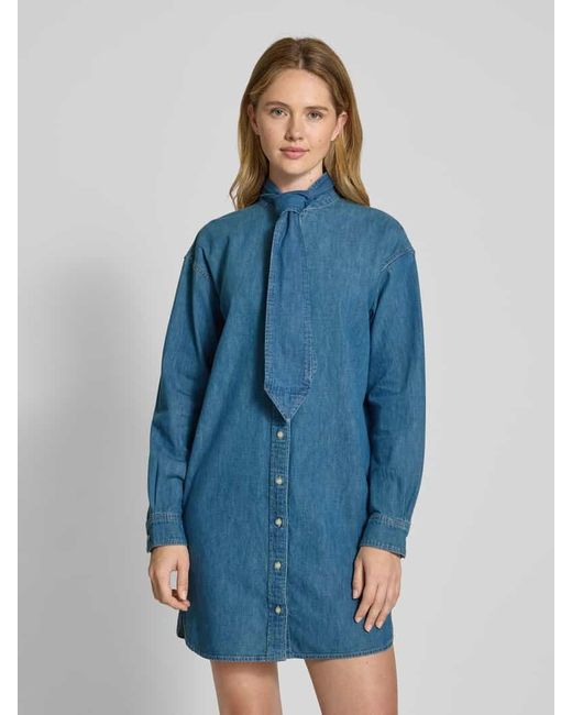 Ralph Lauren Blue Jeanskleid mit Schluppe Modell 'GURANILLE'