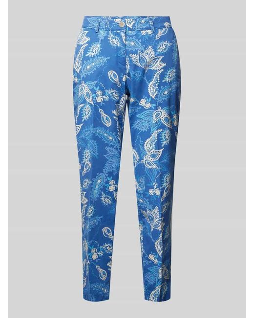 Brax Blue Skinny Fit Stoffhose mit Paisley-Muster Modell 'Style. Maron'