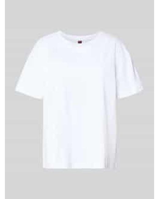 Stefanel T-Shirt Met Ronde Hals in het White