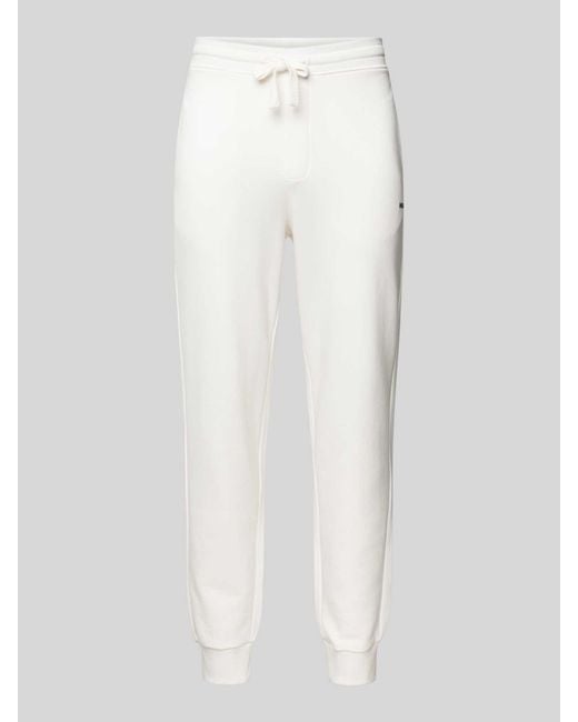 HUGO Regular Fit Sweatpants Met Labelprint, Model 'Dayote' in het White voor heren