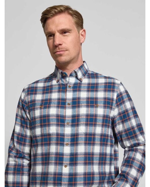 Christian Berg Men Regular Fit Vrijetijdsoverhemd Met Button-Downkraag in het Blue voor heren