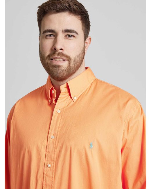 Ralph Lauren Plus Size Vrijetijdsoverhemd Met Button-downkraag in het Orange voor heren